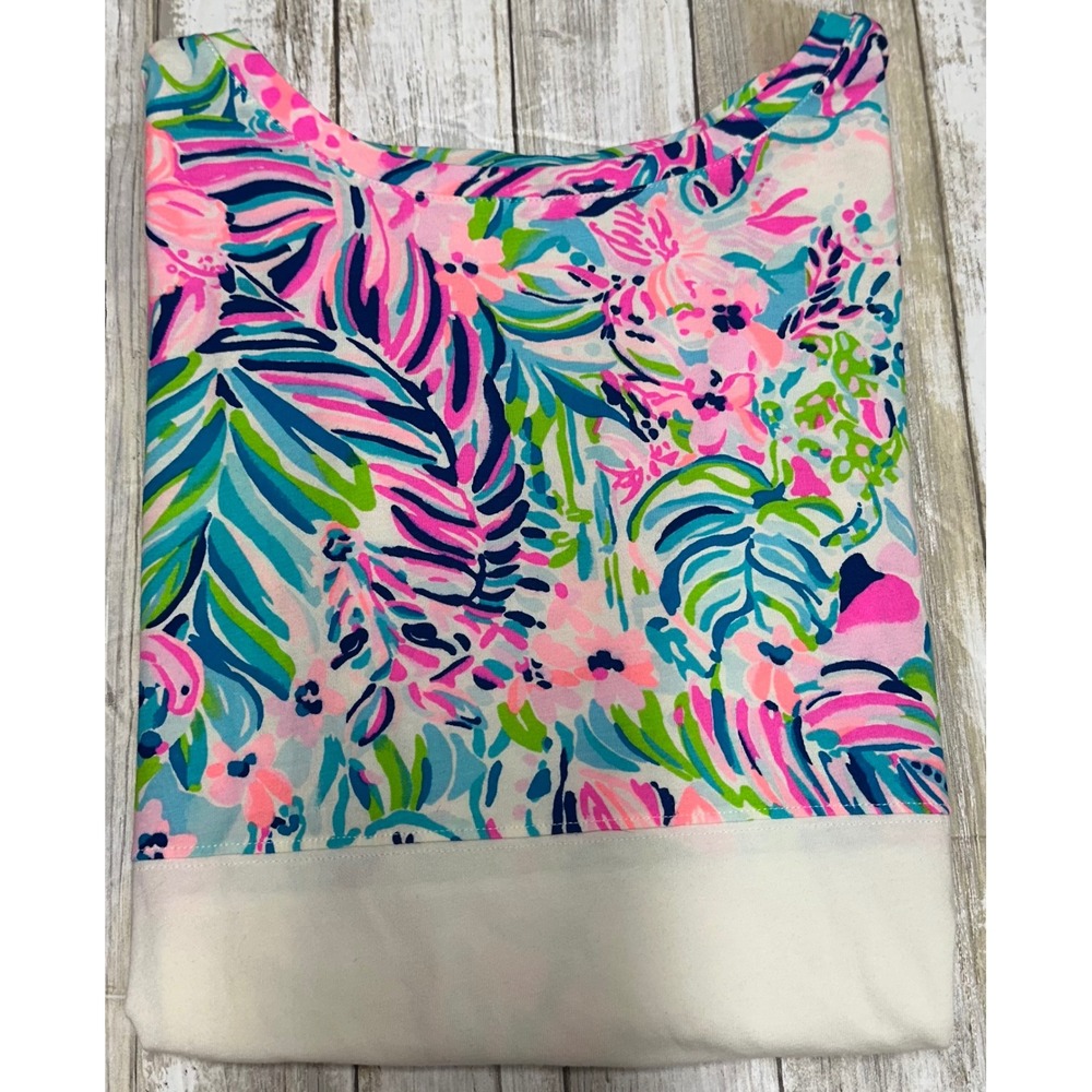 Lilly Pulitzer Floral Long Sleeve knit Top‎ Colorful Print Shirt size small